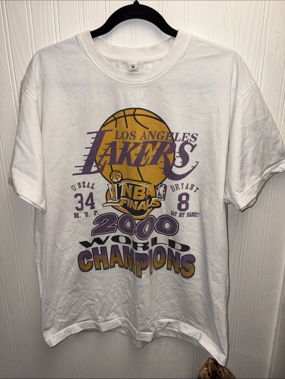 Cotton On White Los Angeles Lakers Graphic Tee with Purple & Gold Logo
